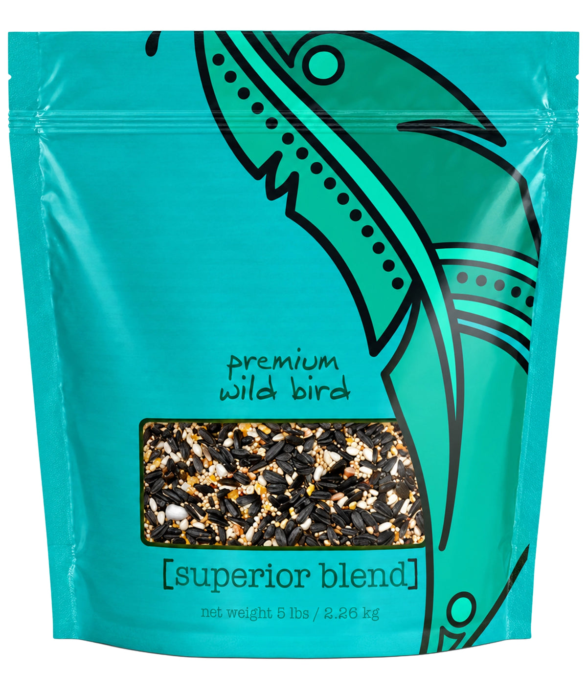Front of Volkman Seed Company Premium Superior Blend Wild Bird Food 5-lb