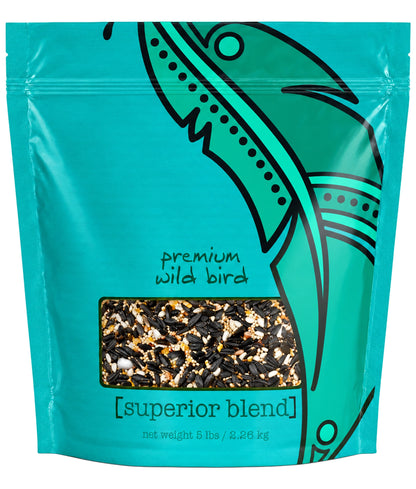 Front of Volkman Seed Company Premium Superior Blend Wild Bird Food 5-lb