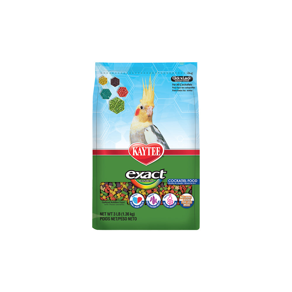 Front of Kaytee Exact Rainbow Cockatiel Food 3-lb