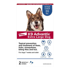 Elanco K9 Advantix 2-Month Supply Topical Flea & Tick Treatment & Prevention for Extra Large Dogs Over 55 lbs