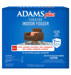 Front of Adams Plus Flea & Tick Indoor Fogger 3 Count 3-oz