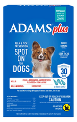 Adams Plus Flea & Tick 3 Month Supply Prevention Spot On for Small Dogs 5 to 14 lbs