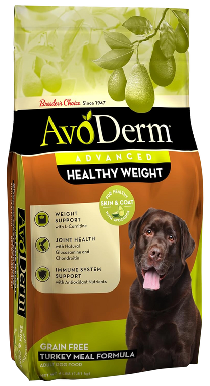 Front of AvoDerm Natural Advanced Healthy Weight Dry Dog Food 4-lb