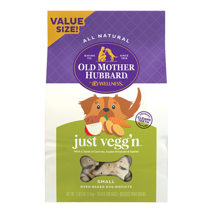 Old Mother Hubbard by Wellness Classic Just Vegg'N Natural Small Oven-Baked Biscuits Dog Treats 3.3-lb, Kwik Pets