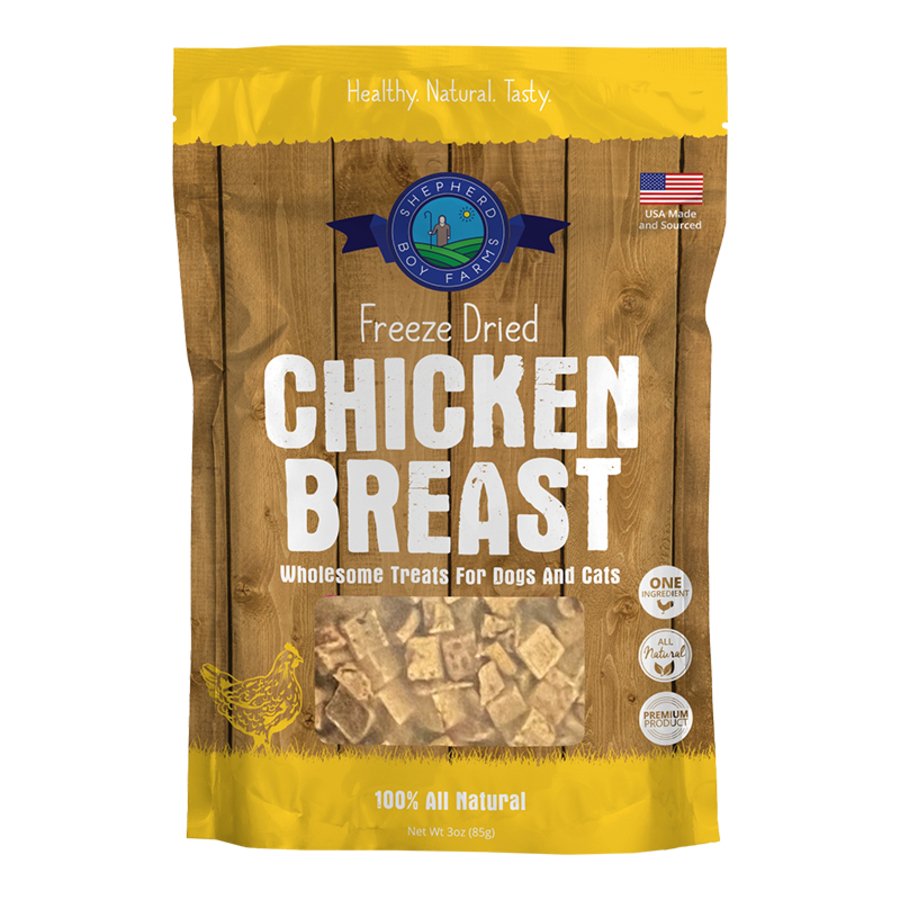 Shepherd Boy Farms Chicken Breast Freeze Dried Dog & Cat Treats 3-oz, Kwik Pets