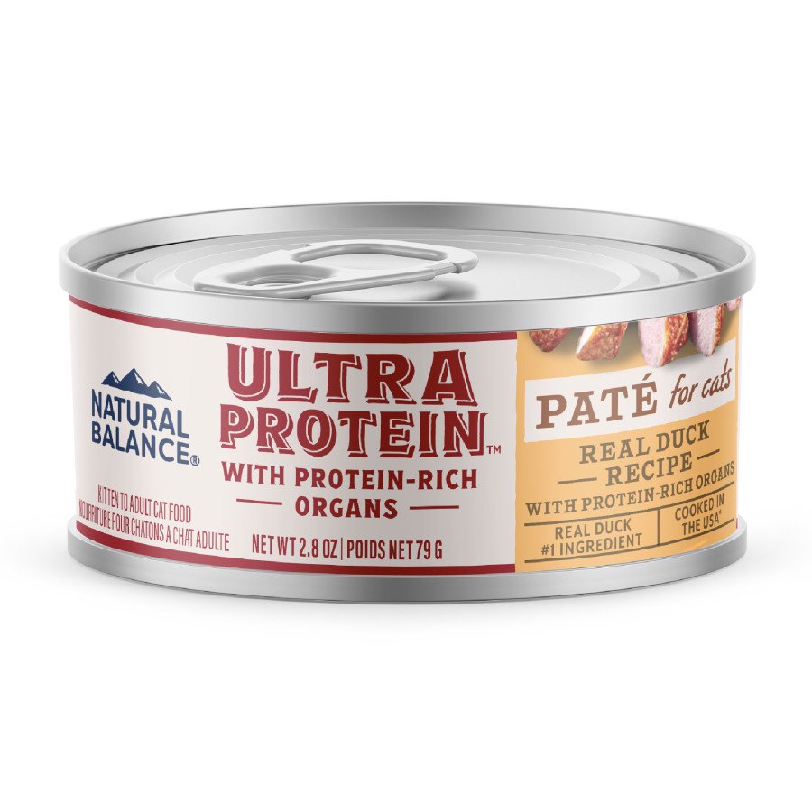 Natural Balance Ultra Protein Real Wet Cat Food Duck with Protein-Rich Organs Pate Recipe 2.8-oz