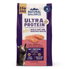 Natural Balance Ultra Protein Plus Skin & Coat and Digestive Health Dry Cat Food Real Salmon & Chicken Meal 2.5-lb
