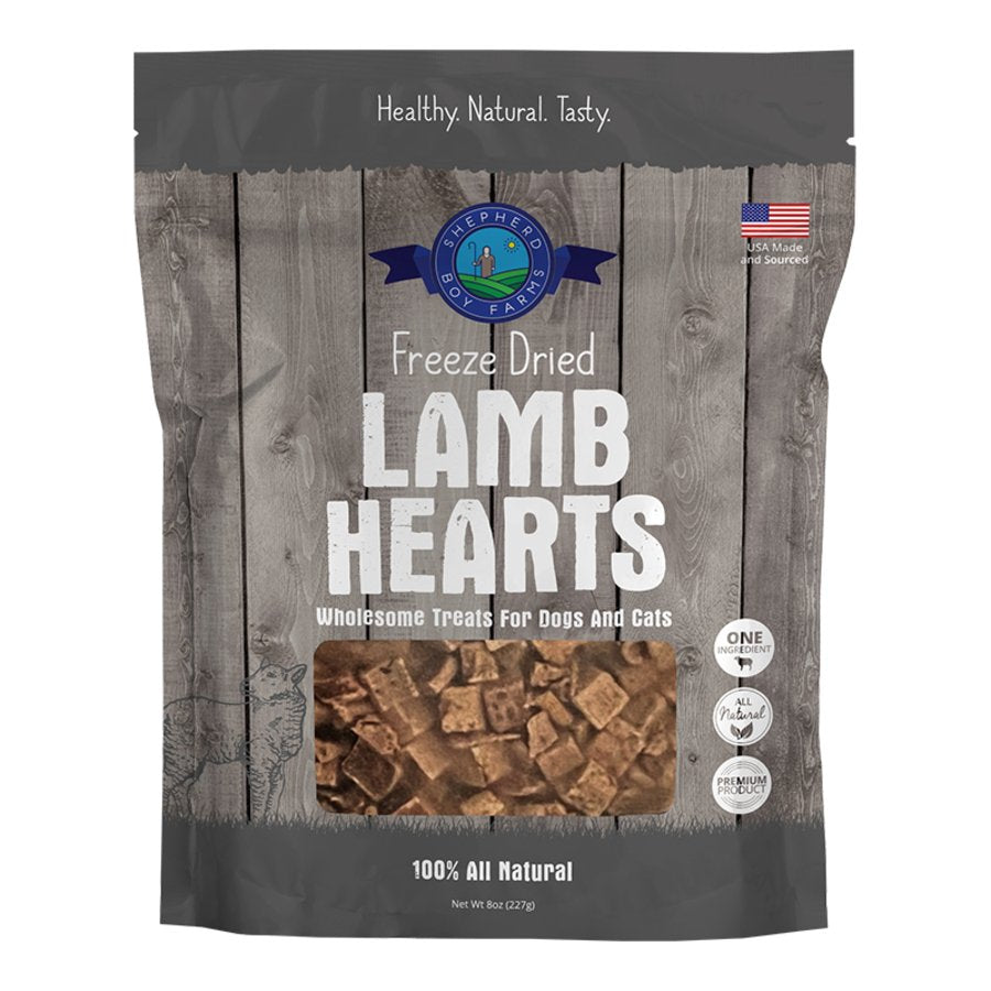 Shepherd Boy Farms Lamb Hearts Freeze Dried Dog & Cat Treats 8-oz, Kwik Pets