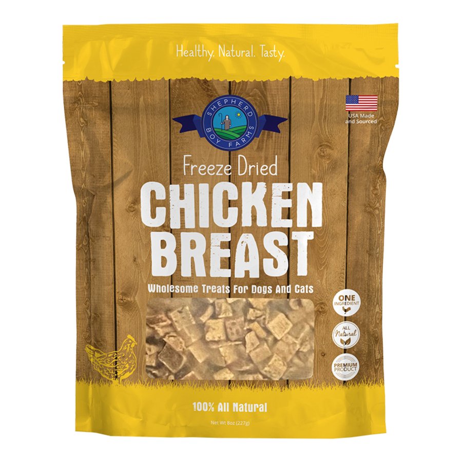 Shepherd Boy Farms Chicken Breast Freeze Dried Dog & Cat Treats 8-oz, Kwik Pets