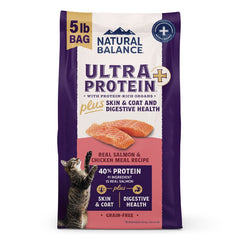 Natural Balance Ultra Protein Plus Skin & Coat and Digestive Health Dry Cat Food Real Salmon & Chicken Meal 5-lb
