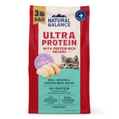 Natural Balance Ultra Protein Kitten Dry Cat Food Real Chicken & Chicken Meal 3-lb