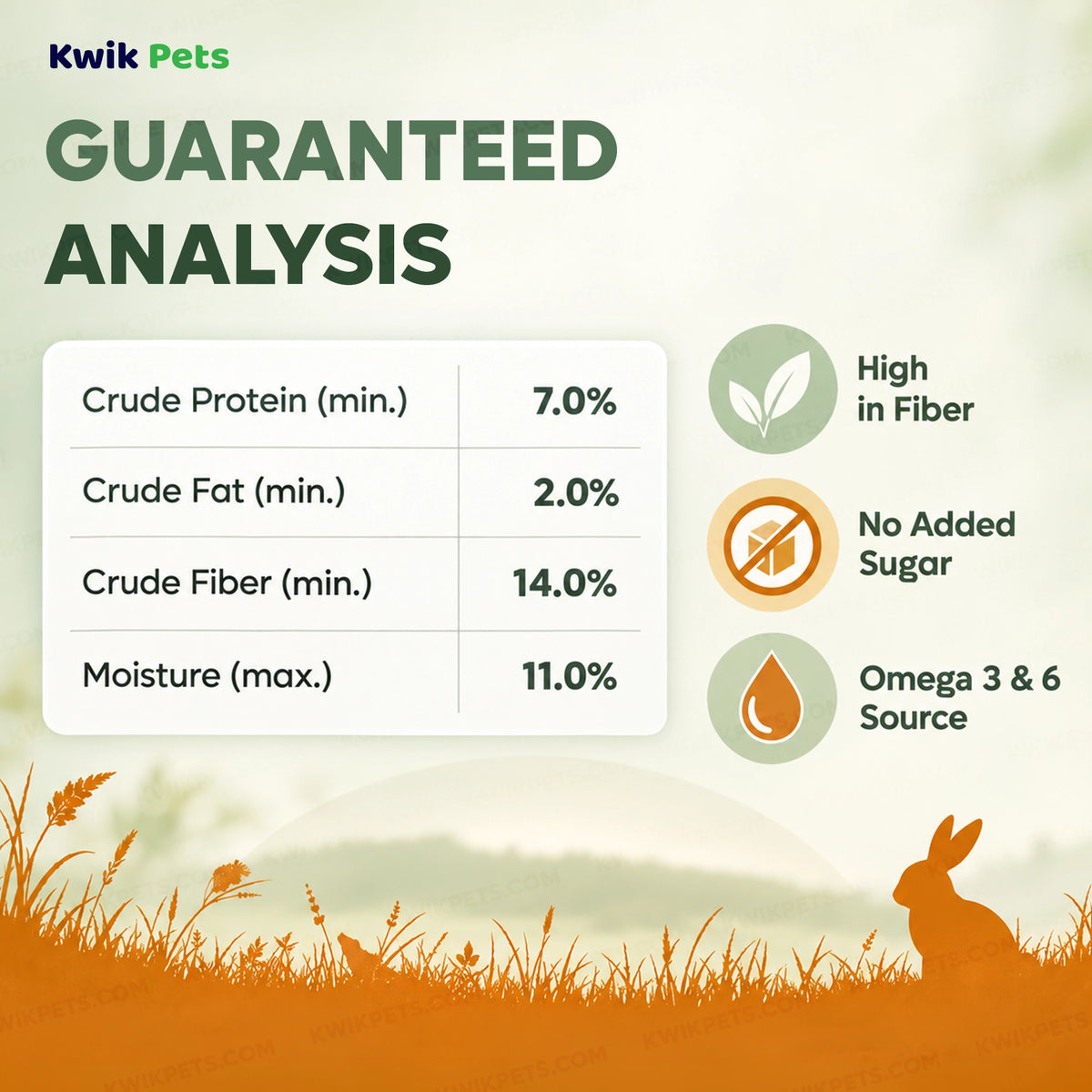 Guaranteed Analysis of Science Selective Naturals Country Loops with Carrot & Timothy Hay Rabbit Treats 2.8-oz
