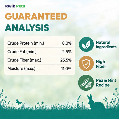 Guaranteed Analysis of Science Selective Garden Sticks with Pea & Mint Rabbit Treats 2.1-oz