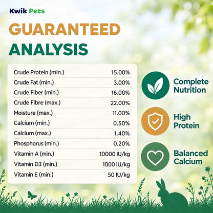 Guaranteed Analysis of Science Selective Junior Rabbit Dry Food 4.38-lb