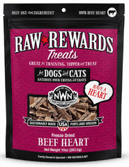 Northwest Naturals Raw Rewards Freeze Dried Dog & Cat Treats Beef Heart 10-oz