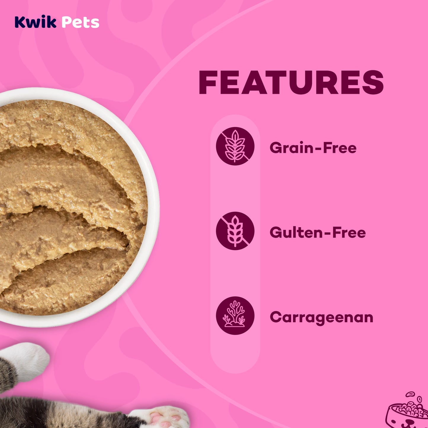 Features of Weruva B.F.F. PLAY Paté Chicken, Duck & Turkey Take A Chance Dinner in a Hydrating Purée Wet Cat Food 2.8-oz