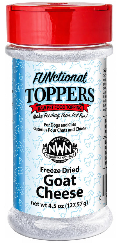 Front of Northwest Naturals Functional Freeze Dried Dog & Cat Food Topper Goat Cheese 4.5-oz