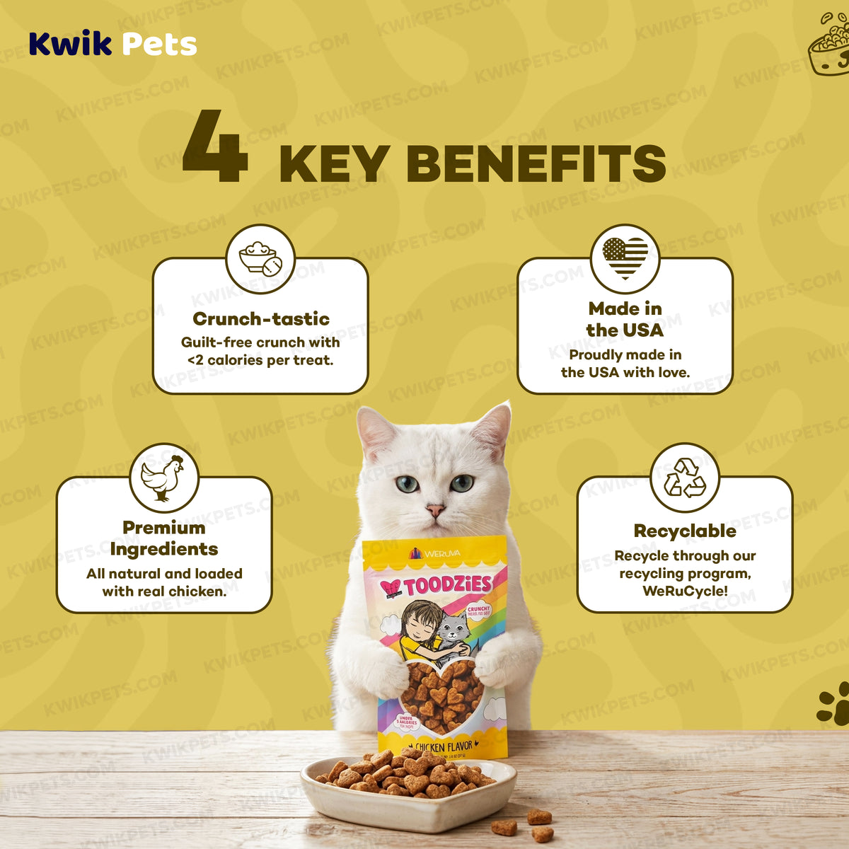 Benefits ofn Weruva B.F.F. Toodzies Crunchy Chicken Cat Treats 2-oz