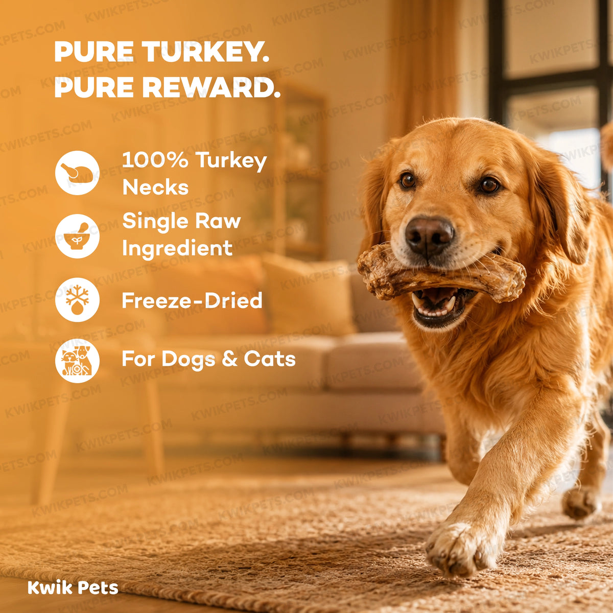 Features of Northwest Naturals Raw Rewards Premium Freeze Dried Dog & Cat Treats Turkey Necks 6-oz