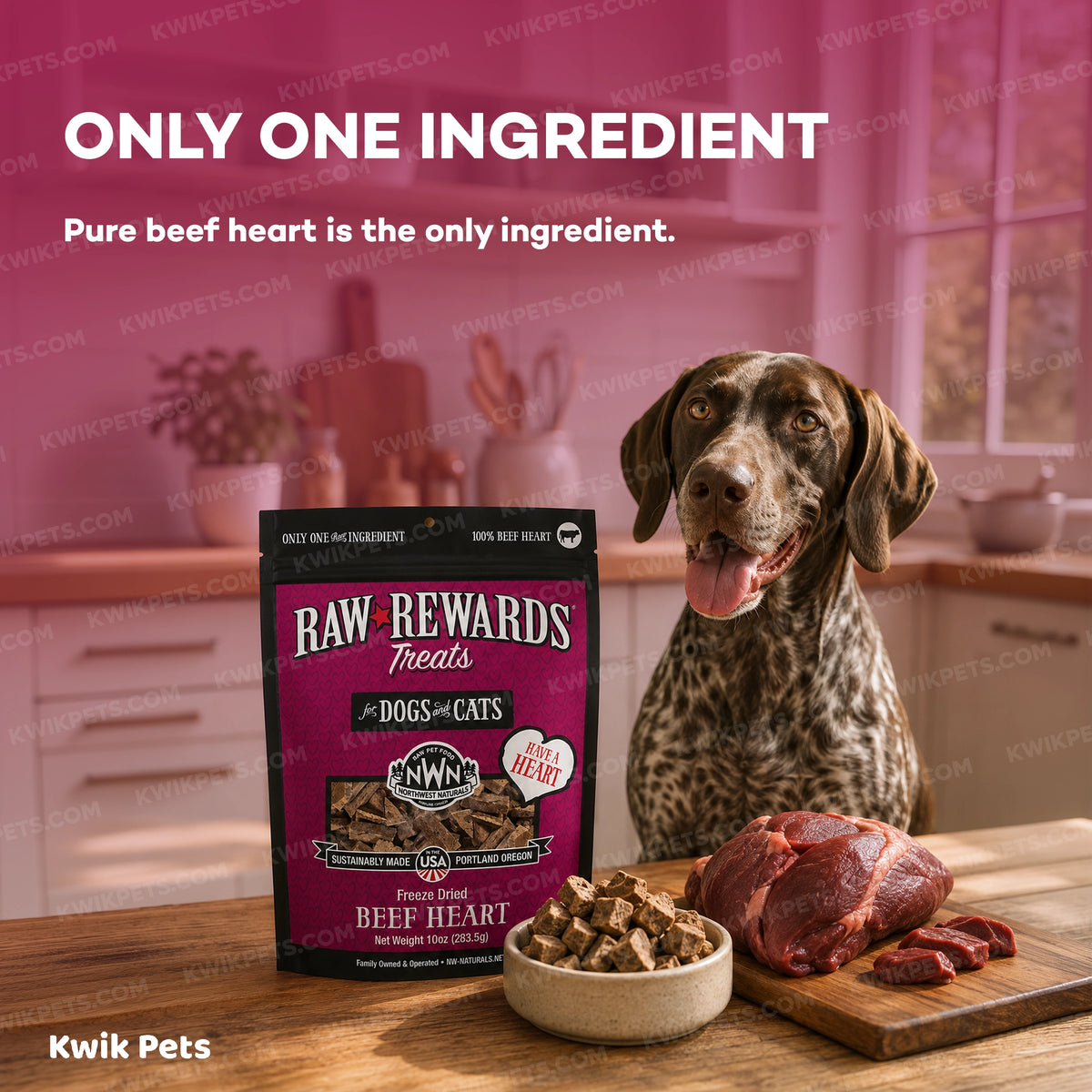 Ingredients info of Northwest Naturals Raw Rewards Freeze Dried Dog & Cat Treats Beef Heart 10-oz