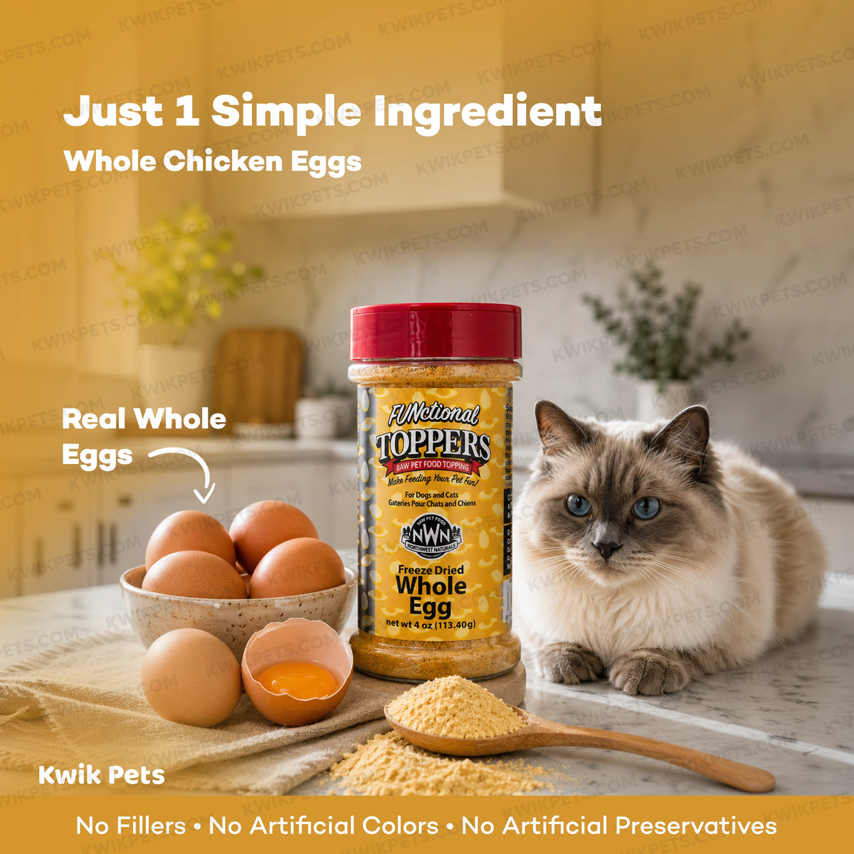 Ingredients info of Northwest Naturals Functional Freeze Dried Dog & Cat Food Topper Whole Egg 4-oz