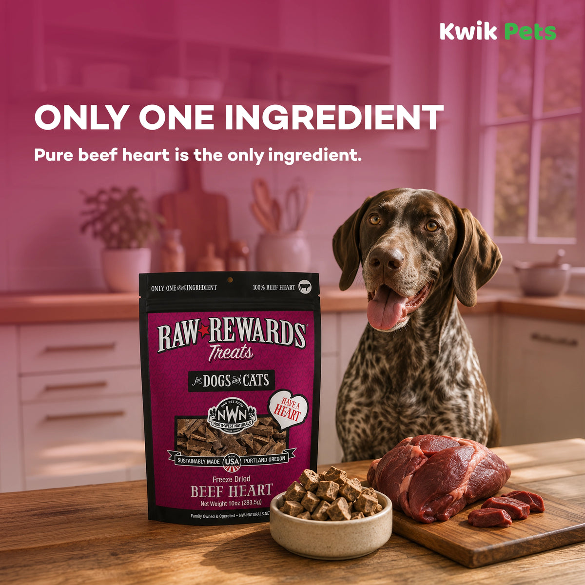 Ingredient of Northwest Naturals Raw Rewards Freeze Dried Dog & Cat Treats Beef Heart 10-oz