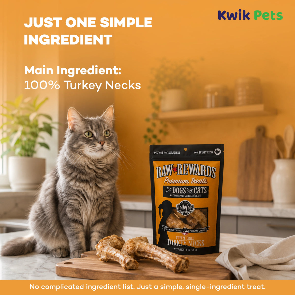 Ingredients info of Northwest Naturals Raw Rewards Premium Freeze Dried Dog & Cat Treats Turkey Necks 6-oz