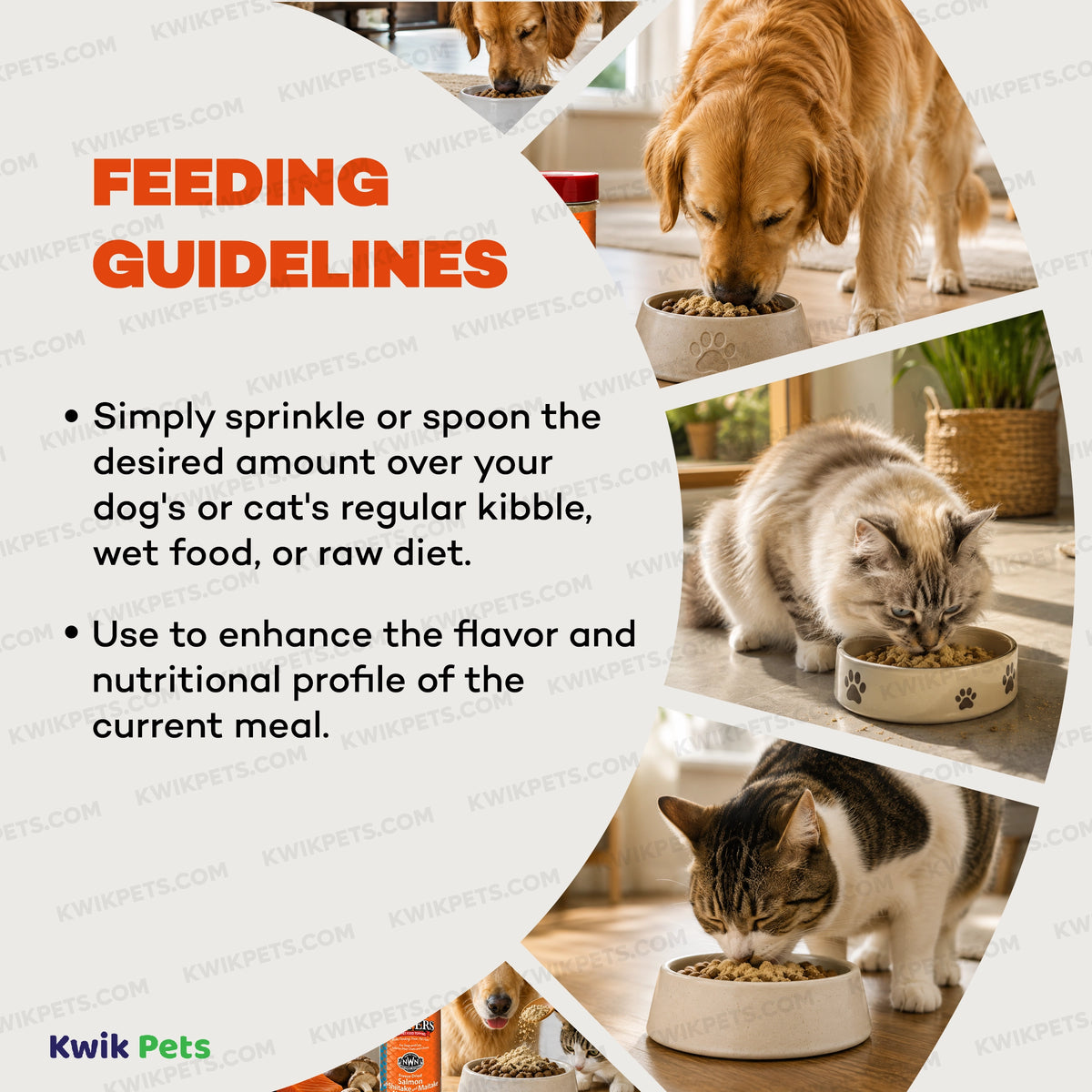 Feeding Guide Lines of Northwest Naturals Functional Freeze Dried Dog & Cat Food Topper Salmon with Shiitake & Maitake Mushrooms 3.5-oz