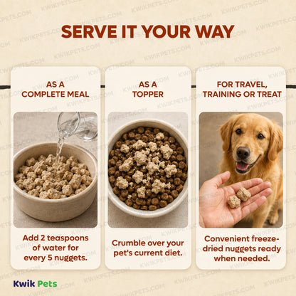 Feeding Guide Lines of Northwest Naturals Freeze Dried Raw Diet Dog Food Chicken & Salmon Recipe 25-oz