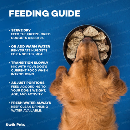 Feeding Guide Lines of Northwest Naturals Freeze Dried Raw Diet Dog Food Beef & Trout Recipe 12-oz