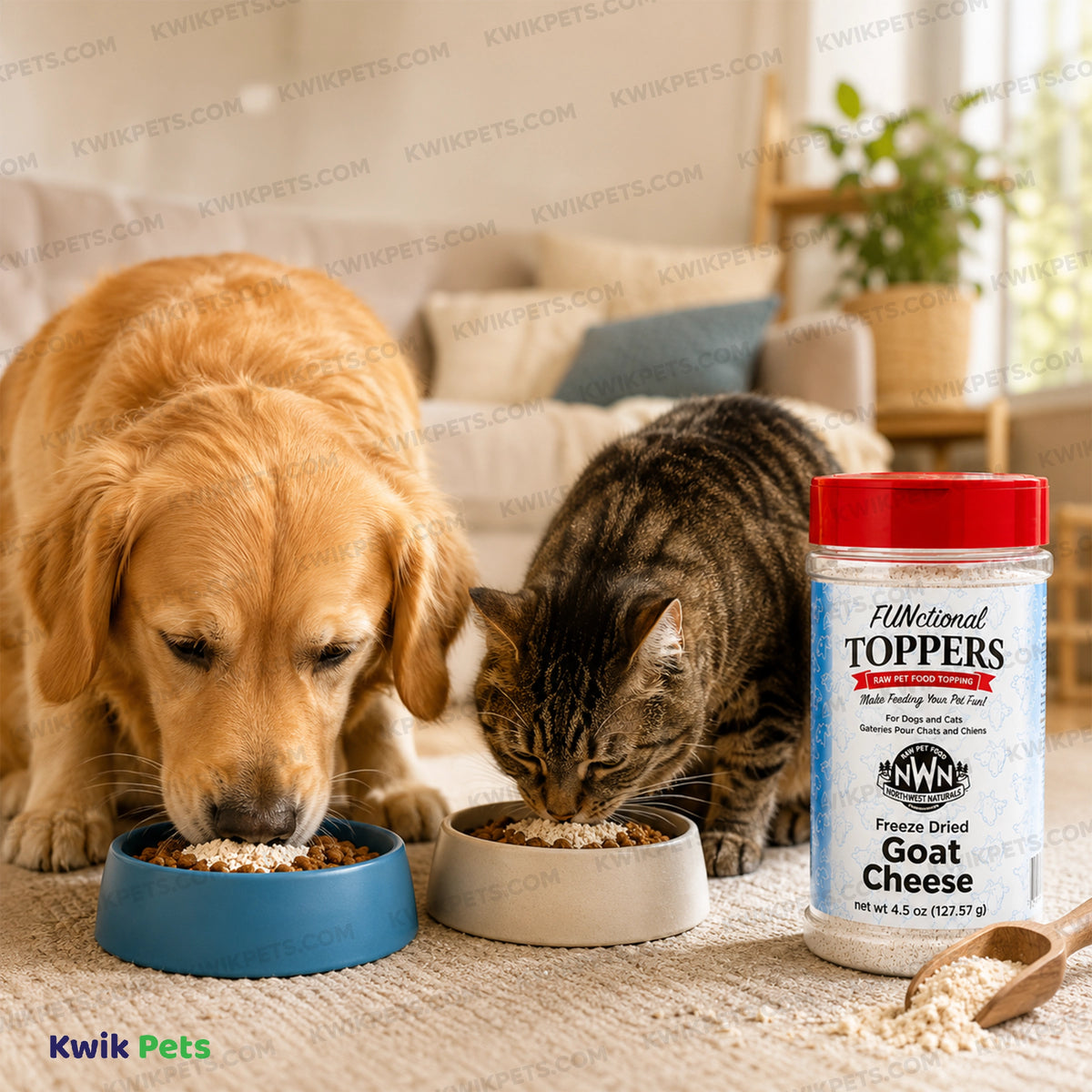 Lifestyle of Northwest Naturals Functional Freeze Dried Dog & Cat Food Topper Goat Cheese 4.5-oz