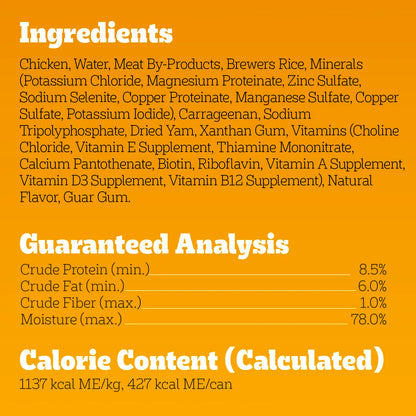 Ingredients & Guaranteed-Analysis of Pedigree Chopped Ground Dinner Adult Wet Dog Food Chicken & Rice 13.2-oz