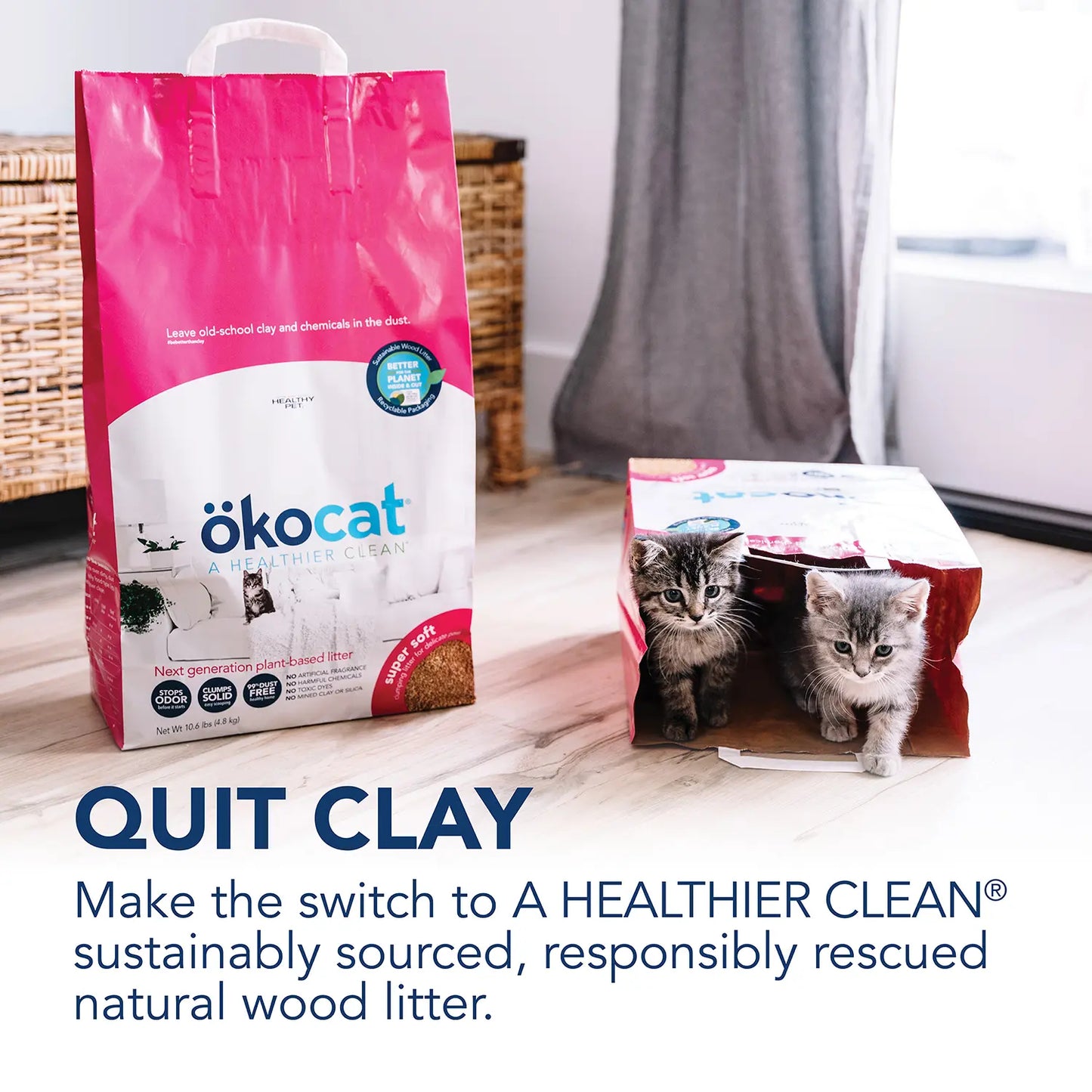 Product info of Okocat Super Soft Clumping Wood Cat Litter 10.6-lb