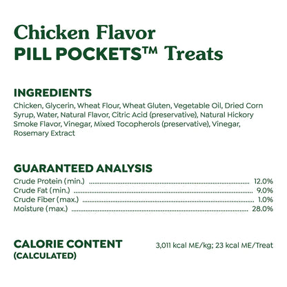 Ingredients & Guaranteed-Analysis of Greenies Capsule Pill Pockets Dog Treats Chicken 15.8-oz 60 Count