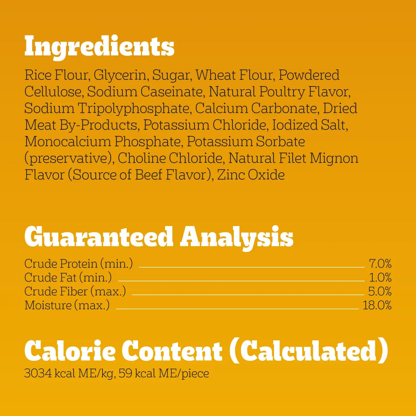 Ingredients & Guaranteed-Analysis of Pedigree Mini Jumbone Real Beef Dog Treats 12 Count 7.2-oz