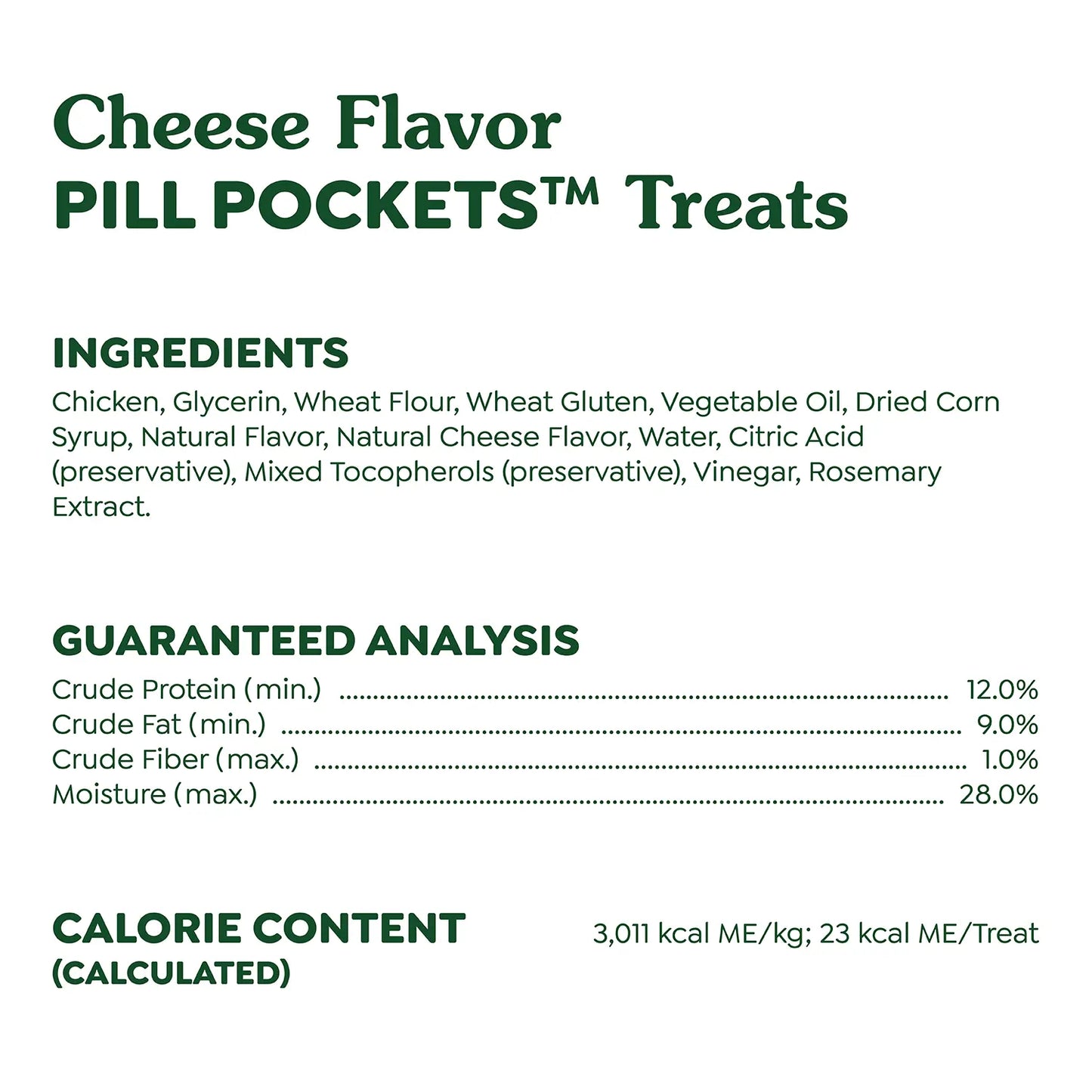 Ingredients & Guaranteed-Analysis of Greenies Capsule Pill Pockets Dog Treats Cheese 15.8-oz 60 Count