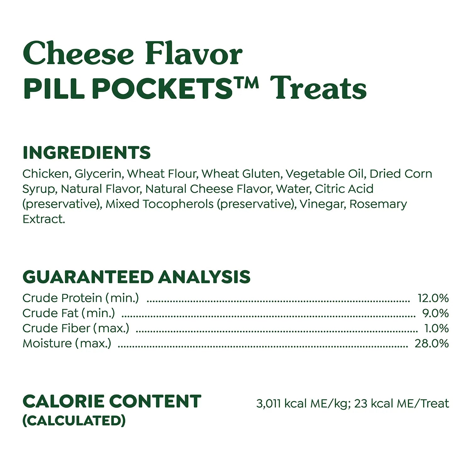 Ingredients & Guaranteed-Analysis of Greenies Capsule Pill Pockets Dog Treats Cheese 15.8-oz 60 Count