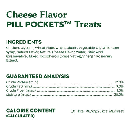 Ingredients & Guaranteed-Analysis of Greenies Capsule Pill Pockets Dog Treats Cheese 15.8-oz 60 Count