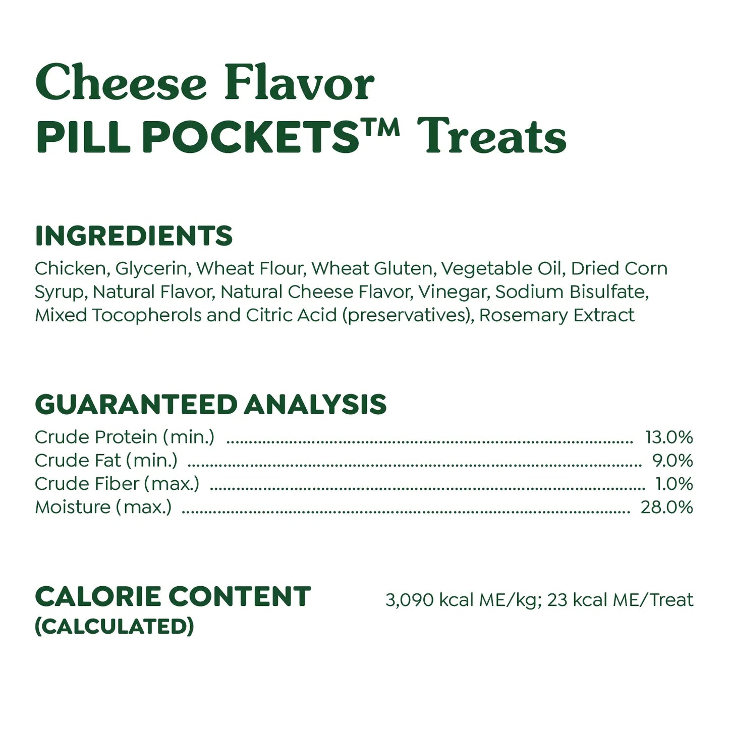 Ingredients & Guaranteed-Analysis of Greenies Capsule Pill Pockets Dog Treats Cheese 7.9-oz 30 Count