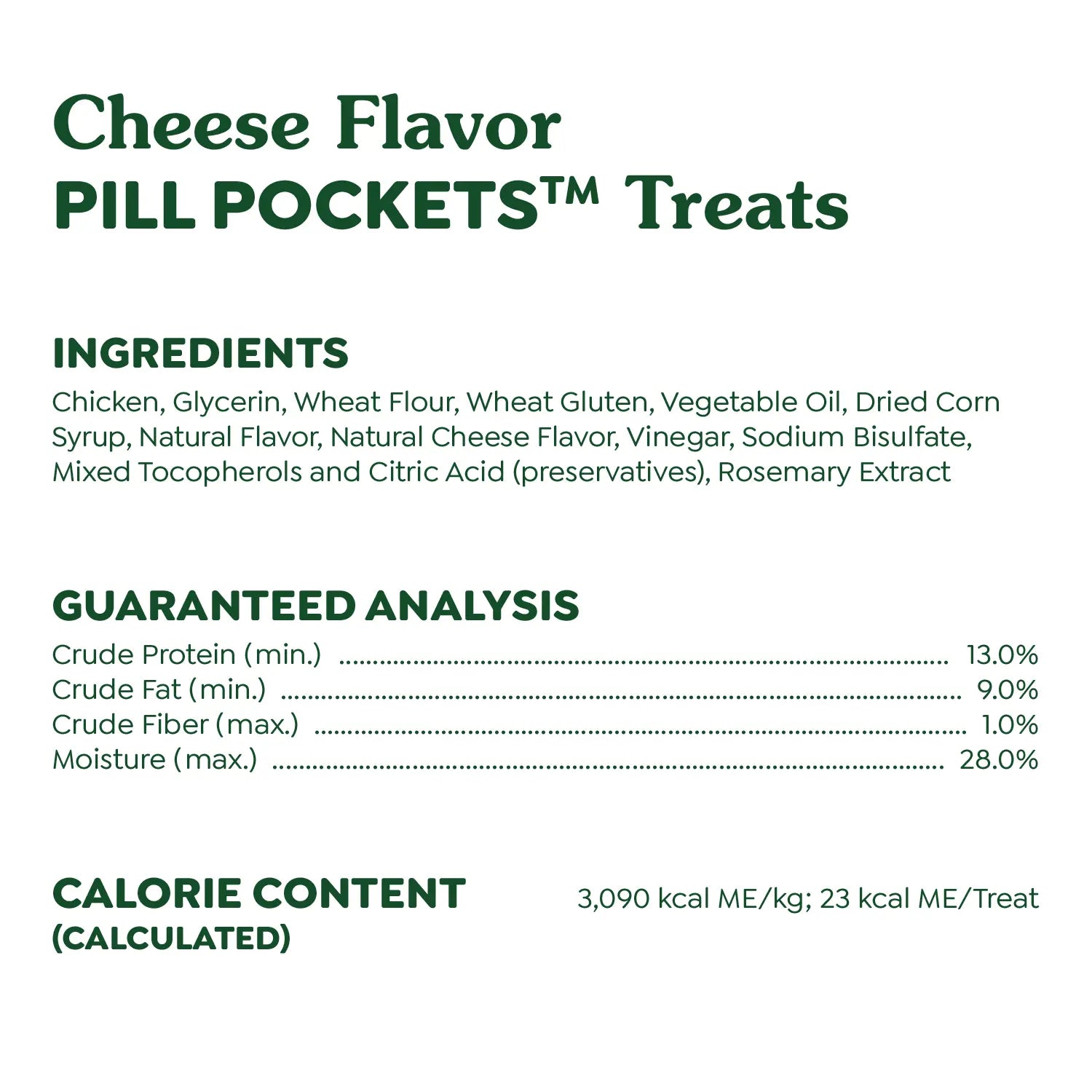 Ingredients & Guaranteed-Analysis of Greenies Capsule Pill Pockets Dog Treats Cheese 7.9-oz 30 Count
