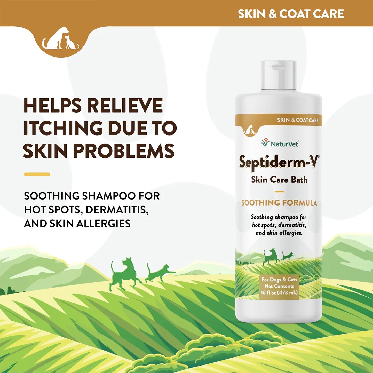 Product info 1 of NaturVet Septiderm-V Skin Care Bath Soothing Formula Shampoo for Dogs & Cats 16-oz
