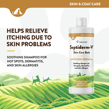 Product info 1 of NaturVet Septiderm-V Skin Care Bath Soothing Formula Shampoo for Dogs & Cats 16-oz
