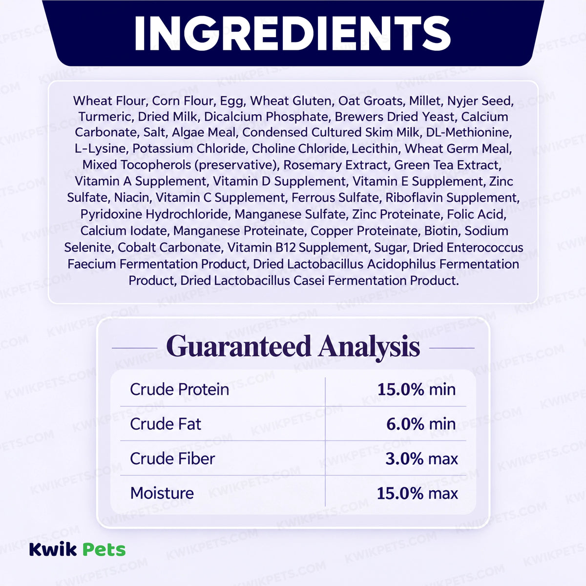 Ingredients info & Guaranteed Analysis of Volkman Seed Company Featherglow Gourmet Egg Food Supplement 2-lb