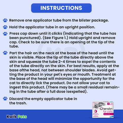 Usages Instructions of Elanco Cheristin Topical Flea Treatment & Prevention for Cats