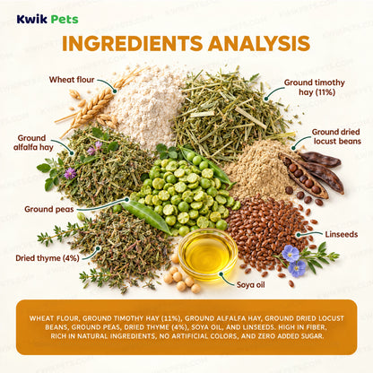 Ingredients info of Science Selective Meadow Loops with Timothy Hay & Thyme Rabbit Treats 2.8-oz