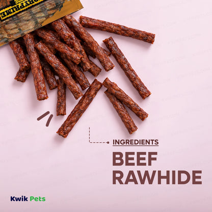 Ingredients info of Savory Prime Munchie Sticks Dog Treats Beef 5 inches 100 Count
