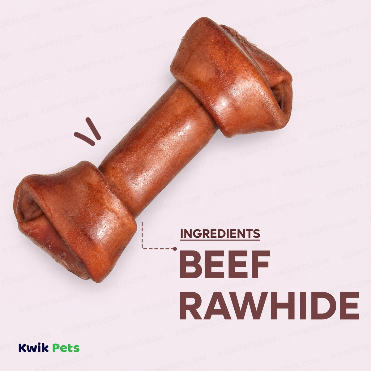 Ingredients info of Savory Prime Supreme Knotted Rawhide Bones in Bulk Beef 4-5 in