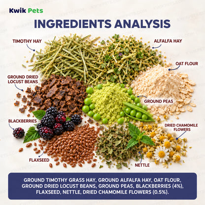 Ingredients info of Science Selective Forest Sticks with Blackberry & Chamomile Guinea Pig Treats 2.1-oz