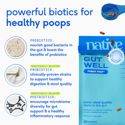 Native Pet Gutwell Power Poop Digestion Support Supplement for Dogs 12.7-oz, Kwik Pets