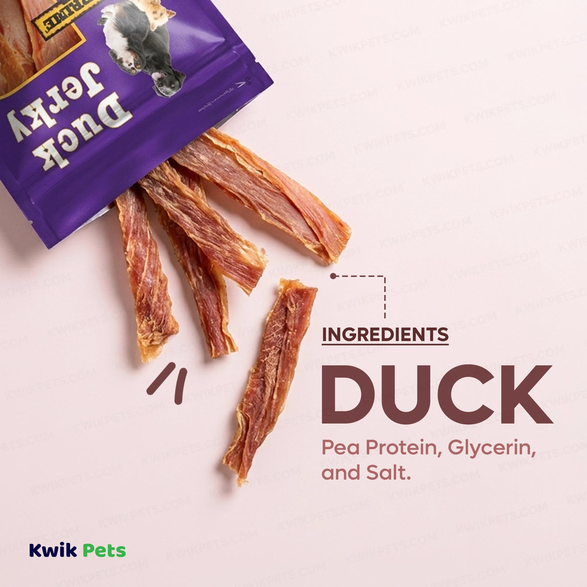 Ingredients info of Savory Prime Natural Duck Jerky Dog Treats 16-oz